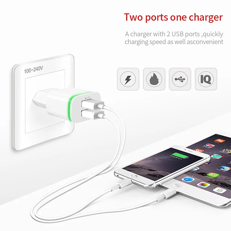5 В 2 1 А светодиодная подсветка с вилкой европейского стандарта адаптер USB