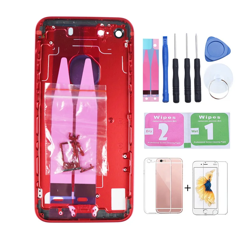 Replacement For IPhone 7 7G and Plus Back Cover Housing Battery Door Rear Chassis Frame Case Sim Card | Мобильные телефоны и