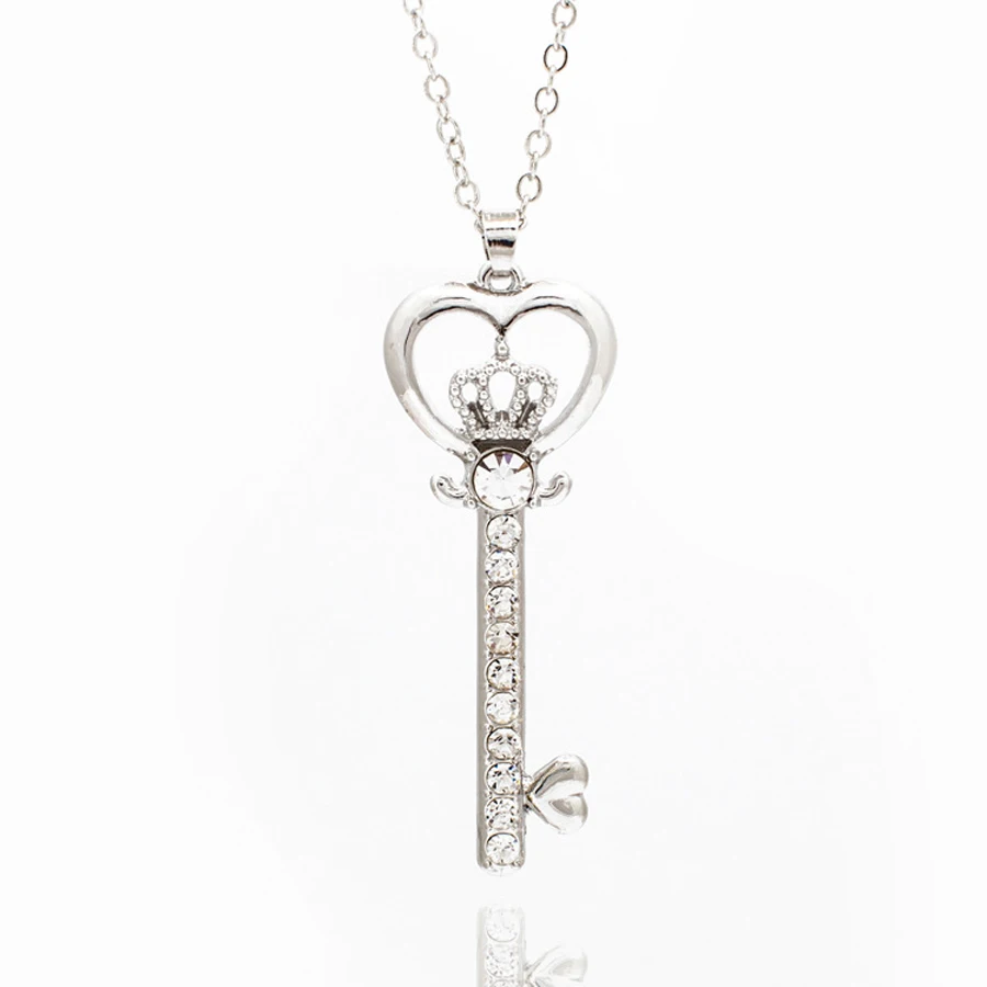 

gold-color Red Stellux Austrian Crystals Unlocking Key Design Pendant Necklace