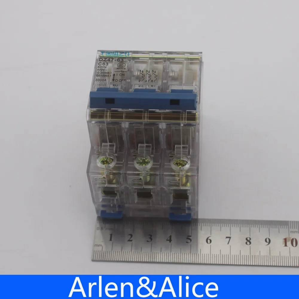 3P 32A 230/400V ~ 50/60HZ прозрачный чехол Мини автоматический выключатель MCB