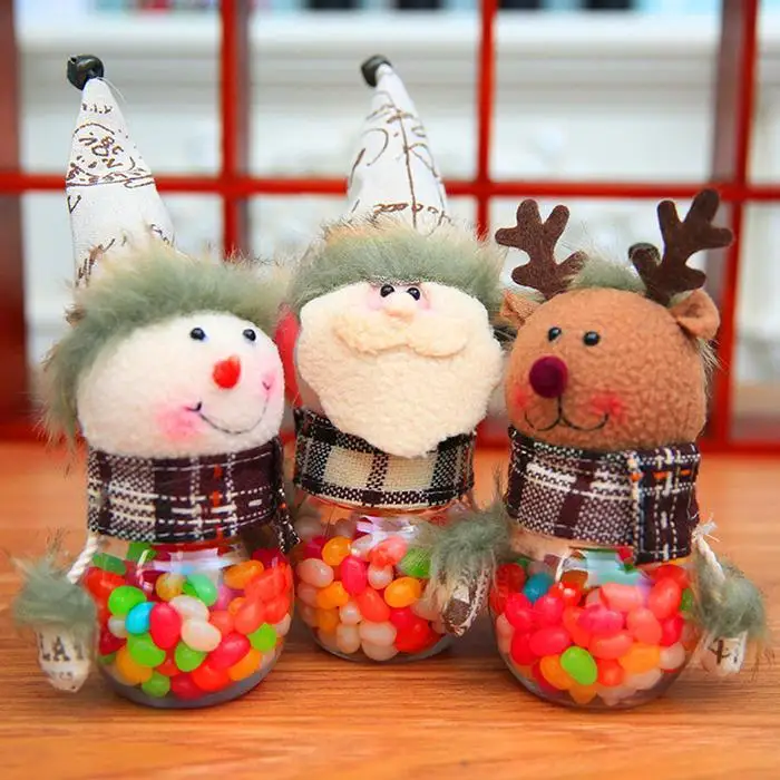 Navidad украшение 3 вида стилей Рождественская коробка изображение конфеты как Милый лось Снеговик многоцветный украшение дома Oldman украшение дома