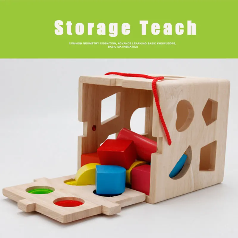 

17 Holes Intelligence Box Wooden Shape Sorter Baby Cognitive and Matching Building Blocks Kids Children Early Eductional Toys