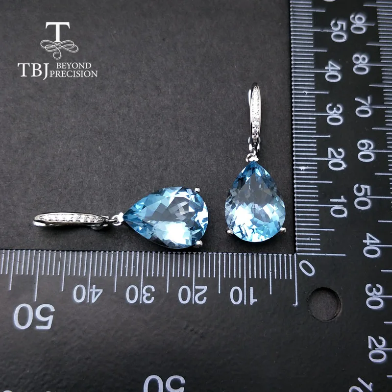 Женские серьги с подвеской TBJ большие из серебра 925 пробы натуральным