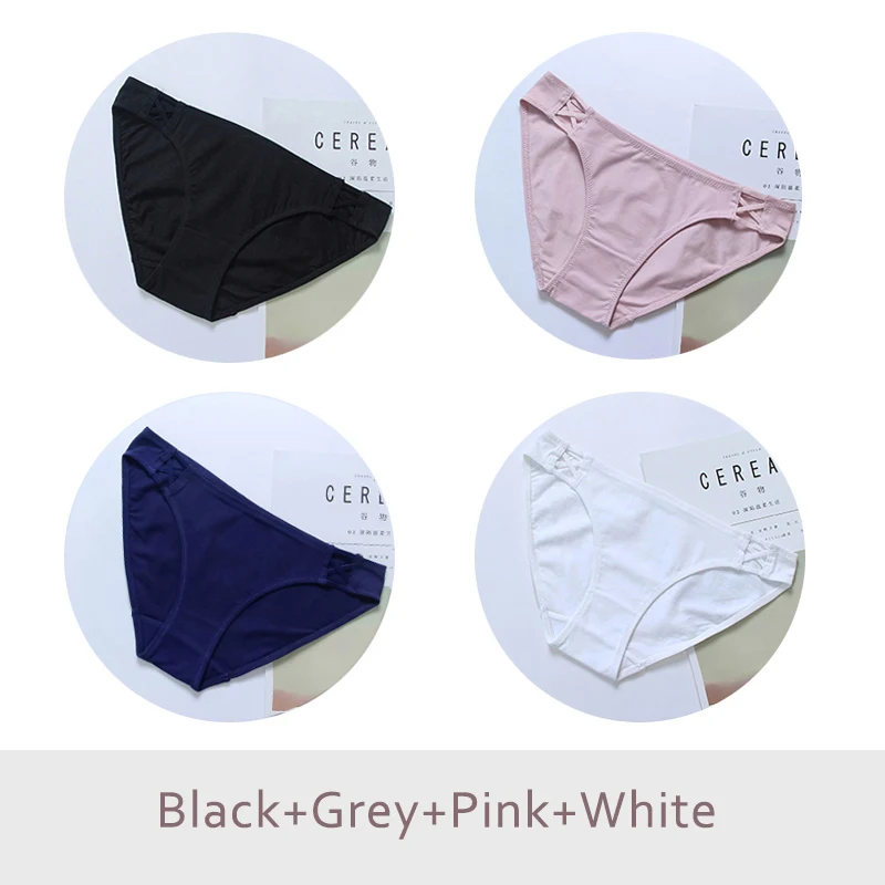 BlackDBluePinkWhite 4 шт. в упаковке! Сексуальные трусики из хлопка, бесшовное женское нижнее белье, трусы, мягкое шелковое нижнее белье, трусы DULASI, женские бикини, трусы DULASI - Цвет: BlackDBluePinkWhite