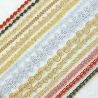 latest silver gold lace fabric high quality ribbon guipure sequin lace material sewing trimmings for clothing decoration yu50