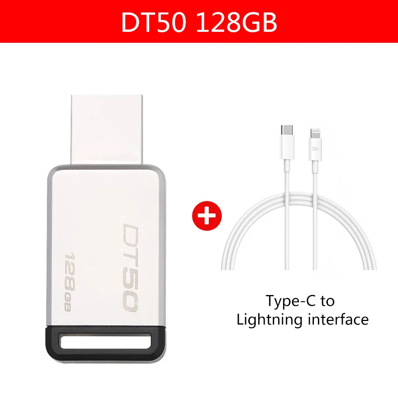 128GB-ZM-02 Kingston USB 3,0 Флешка 128 GB USB флеш-накопитель USB 3,1 memoria металлический флеш-накопитель usb-ключ usb DT50 128 gb флешка - Цвет: 128GB-ZM-02