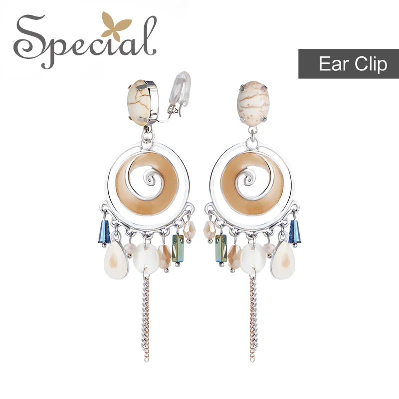 Ear Clip SPCIAL S925 серебряная шпилька в ретро-стиле, женская серьга, длинные серьги, зажим для ушей BC century S3737E - Окраска металла: Ear Clip