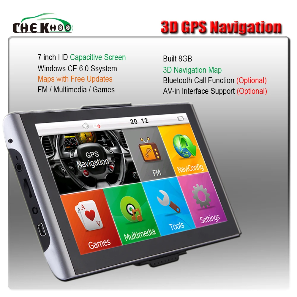 Универсальный 7 ми дюймовый gps навигатор для машины навигации FM Bluetooth AVIN Navitel