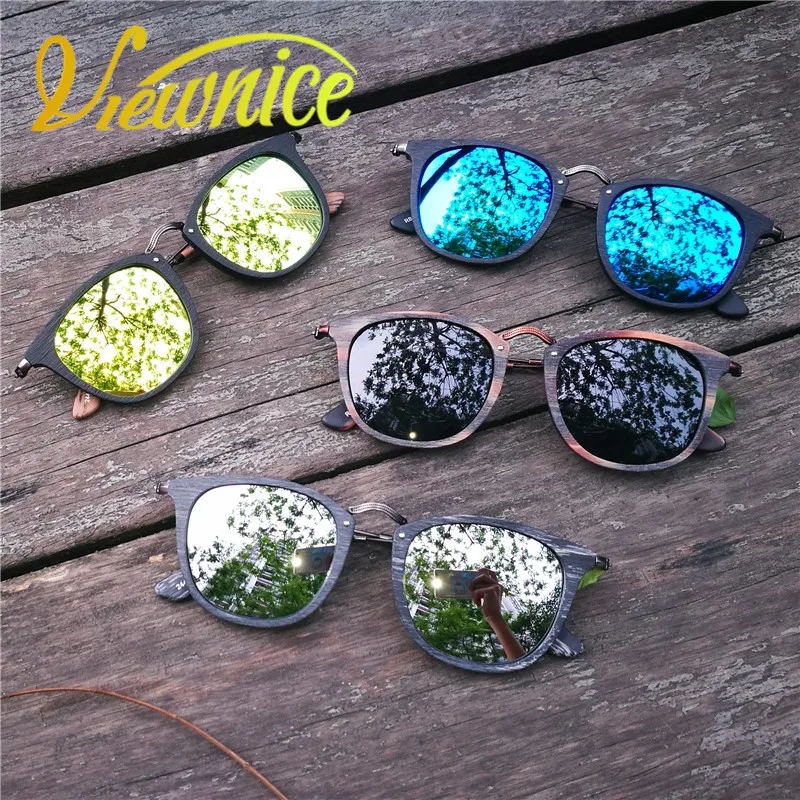 Женские солнцезащитные очки Viewnice деревянные поляризационные для мужчин Mujer marque