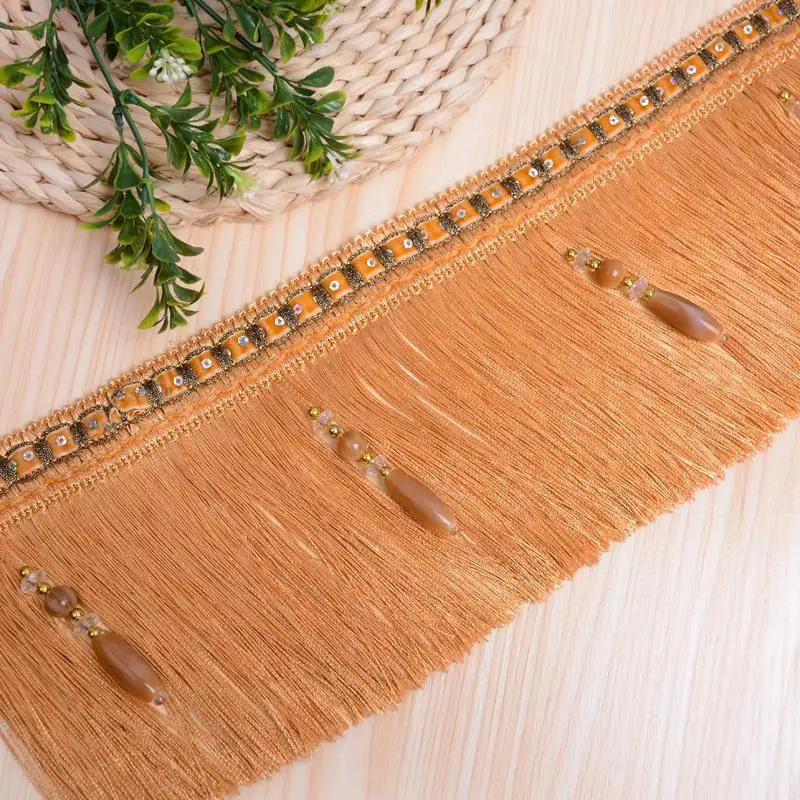 12 ярдов плетеные бусины Висящий Шар кисточка бахрома для занавесок аксессуары