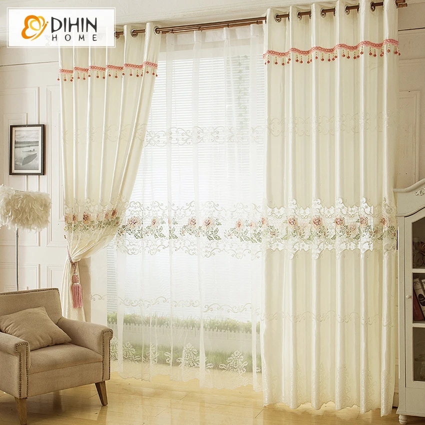 Cortinas Para Sala 3 цвета Лидер продаж Китайский Шелковый водный растворимая вышивка занавес s Золото ажурная декоративная штора