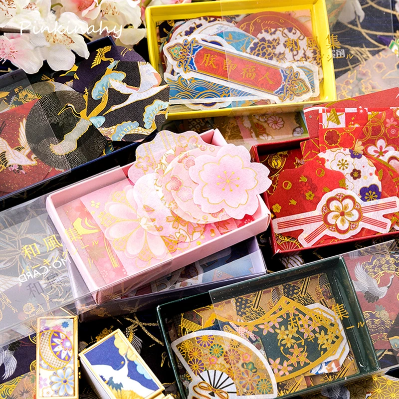 45 листов/лот Сакура блеск золочение японский Бумага пуля Журнал Дневник этикетка