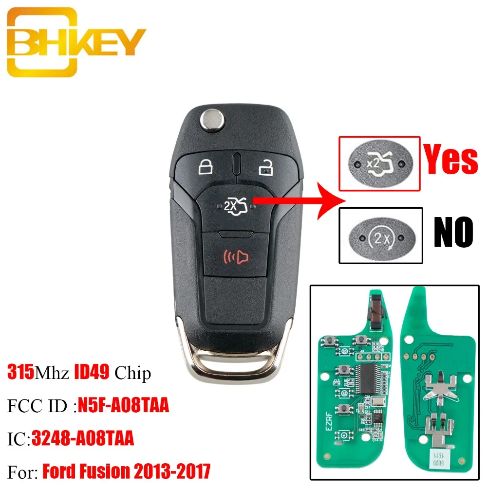 BHKEY 4 кнопки N5F AO8TAA автомобиль дистанционного ключа для Ford Fusion 2013 2014 2015 2016 2017 салона