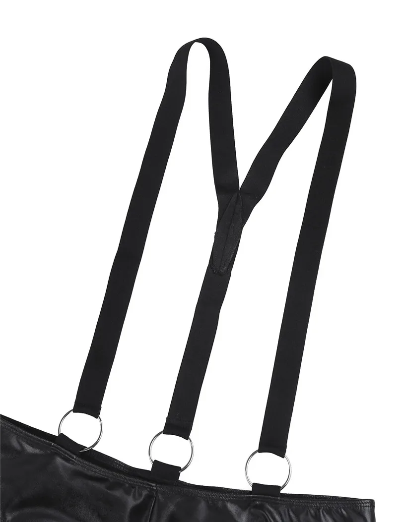 Сексуальные женские цельные шорты из искусственной кожи Клубная одежда с Y