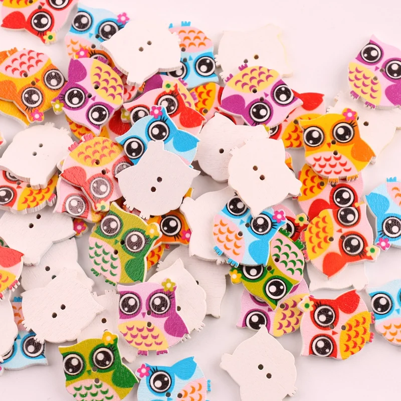 100 шт. деревянные пуговицы в виде птиц и совы 21 х24 мм|accessories for sewing|animal buttonsbutton wood 100pcs