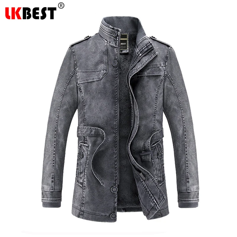 LKBEST 2020 Новая мужская кожаная куртка из искусственной кожи модная мотоциклетная