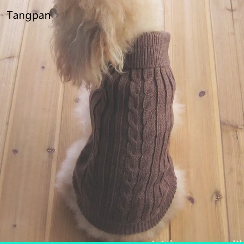 Классическая теплая водолазка Tangpan из смесовой шерсти с соломенной веревкой|dog