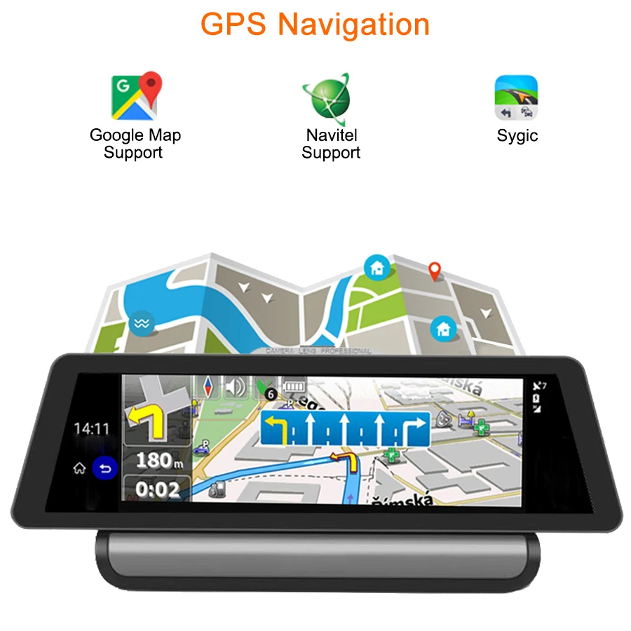 Видеорегистратор Bluavido 10 дюймов 4G Android 1080P GPS навигация ADAS Full HD Bluetooth Wi Fi двойной