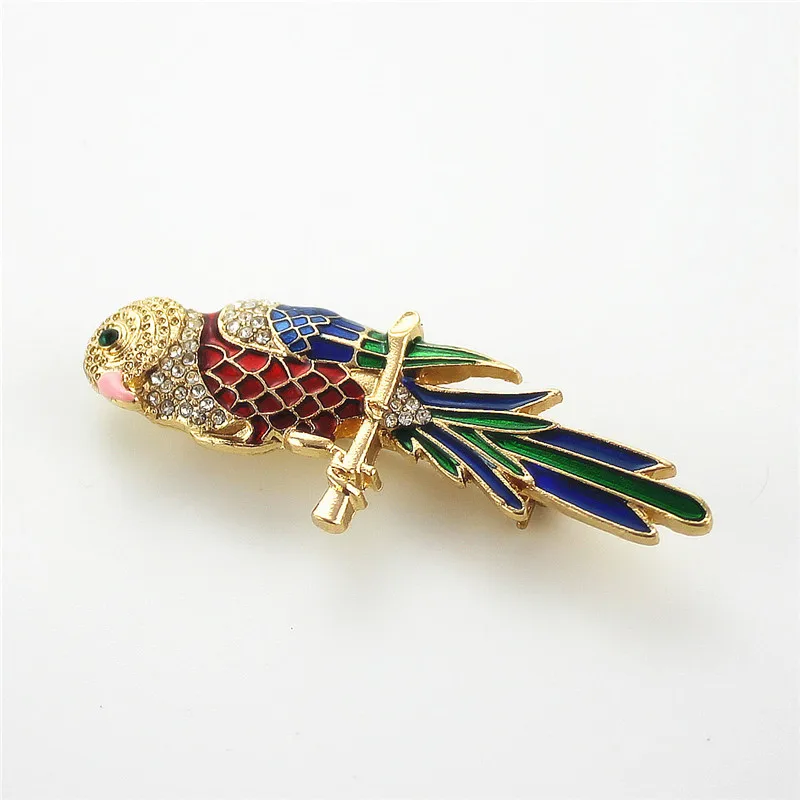 Брошь с эмалью в виде попугая и звезд|brooch retro|brooch displaybrooch unique |