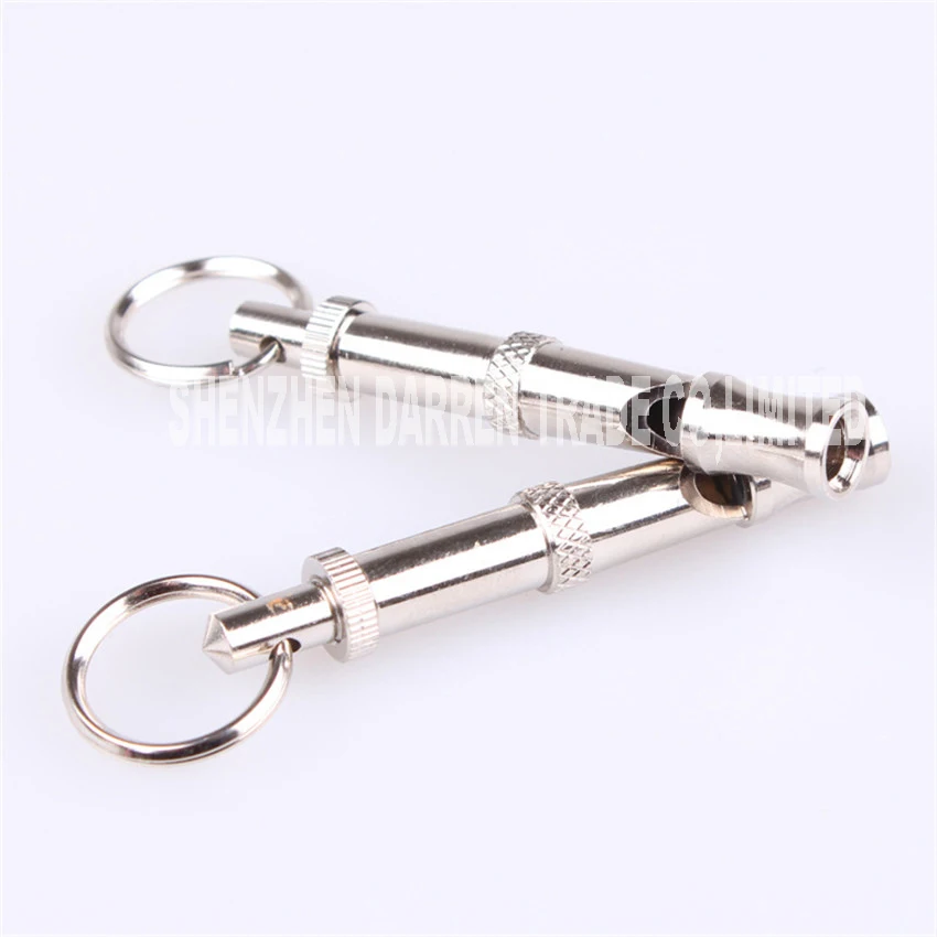 

5.3CM Silver Dog Training Whistle Pet Dog Training Adjustable Sound Ultrasonic Whistle 30 pcs / lot