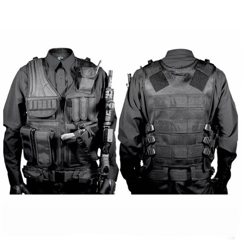 

Hunting Military Tactical Vest High Quality Nylon Airsoft War Game Outdoor Vest for Camping Hiking with Pistol Holster