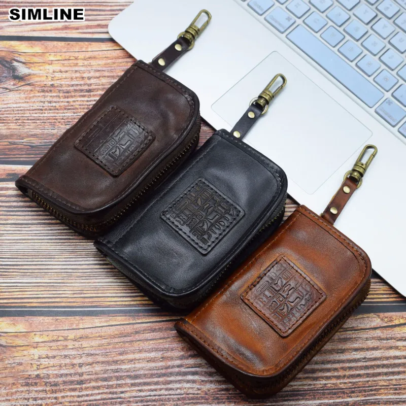 Кошелек для ключей из 2019 натуральной коровьей кожи мужчин и женщин короткий