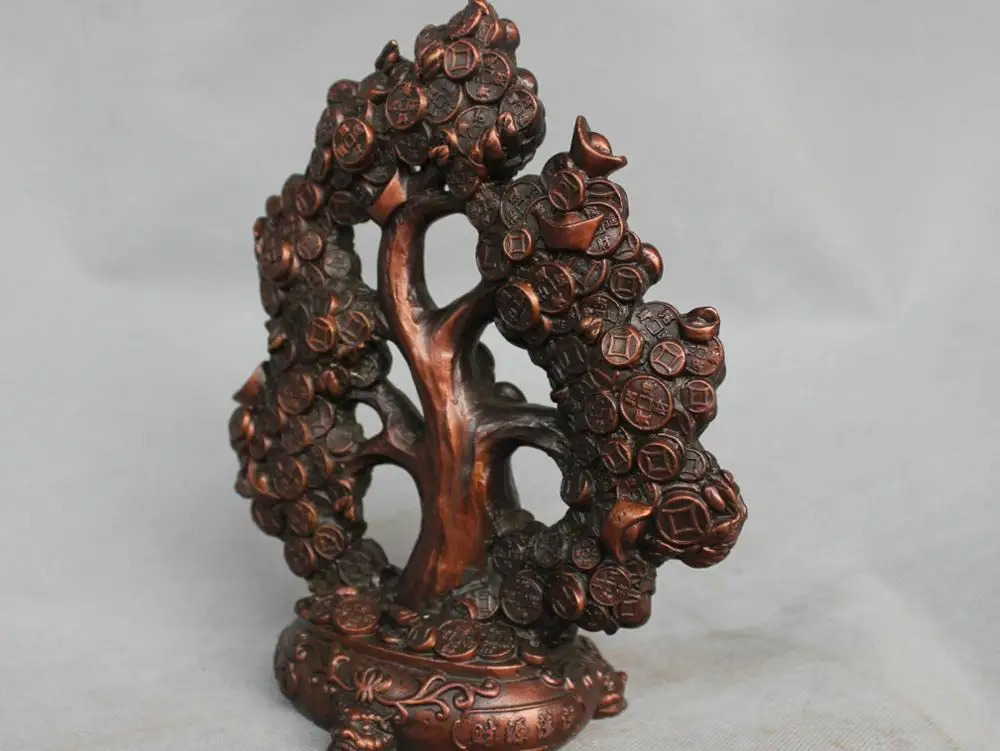 Zmrui 10 ''Китайский Фэншуй Бронзовая Монета Yuanbao Слиток Статуя дарующая