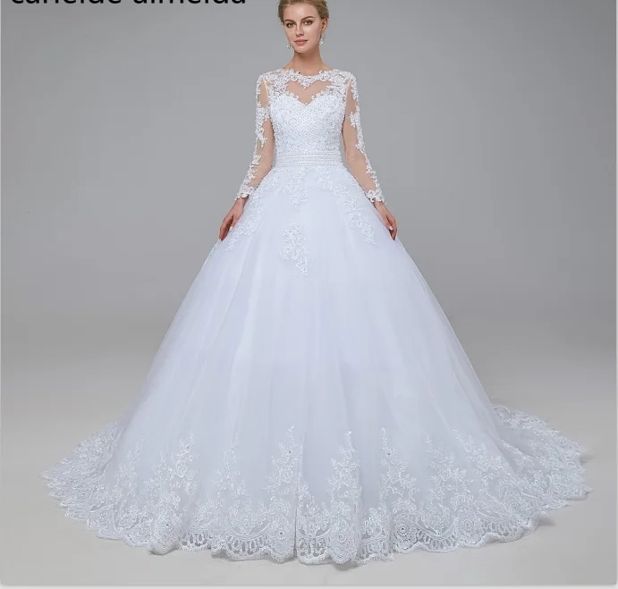 Vestidos de Novia свадебное платье с круглым вырезом кружевное 396 | Свадьбы и торжества