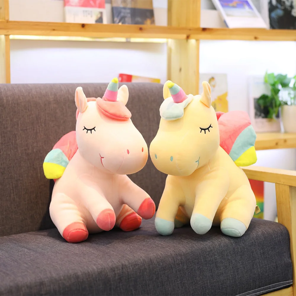 Новые мягкие игрушки для сидения единорога Kawaii Мягкие плюшевые детей диванные