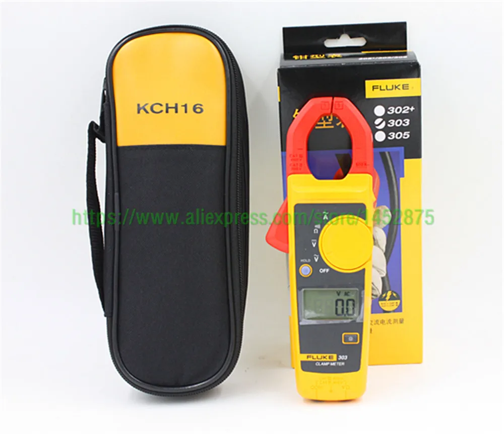 Fluke 303 цифровой клещи мультиметр AC 600A подсветка дисплей с мягким чехлом KCH16|Детали