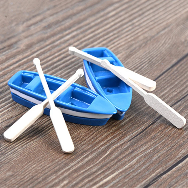 

1 Set Boat Oar Miniatures Fairy Garden Decoracion Hogar Cute Boat Miniature Model Creative Home Decorations