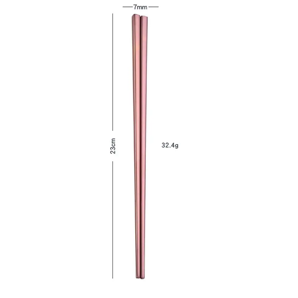 Rose Gold 1 пара нержавеющая сталь квадратной формы палочки для еды длина 23 см красочные многоразовые палочки для еды столовая посуда кухонный инструмент - Цвет: Rose Gold