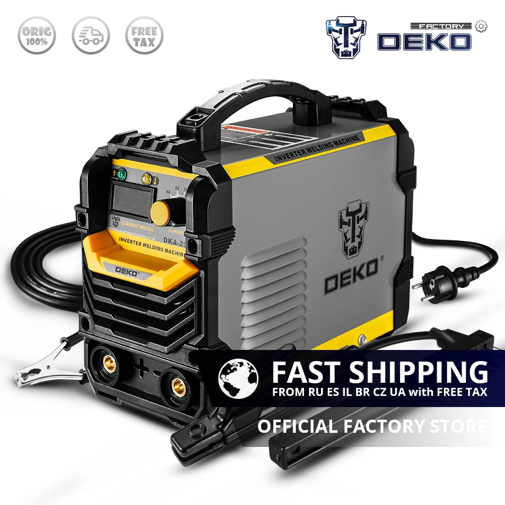 Заводской магазин DEKO DKA-200Y 200A 4.1KVA инвертор дуговой Электрический сварочный аппарат 220V MMA сварочный аппарат для DIY сварочных работ