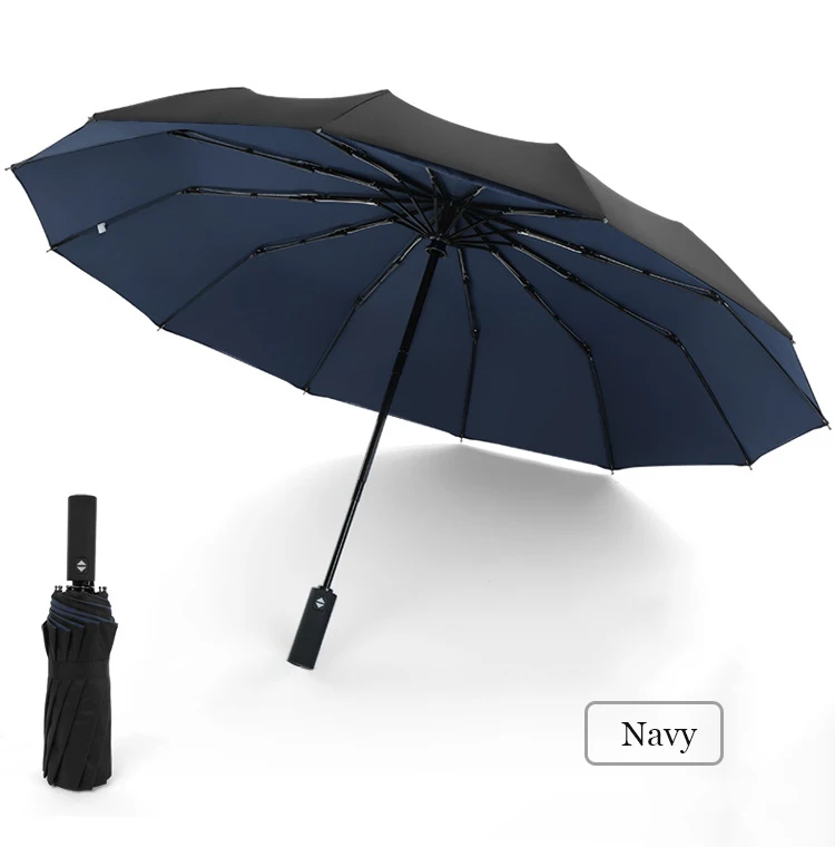 Ветрозащитный Зонт от дождя для женщин, устойчивый к сильному ветру, складной автоматический зонт для мужчин, автоматический 12K Бизнес зонты с длинной ручкой