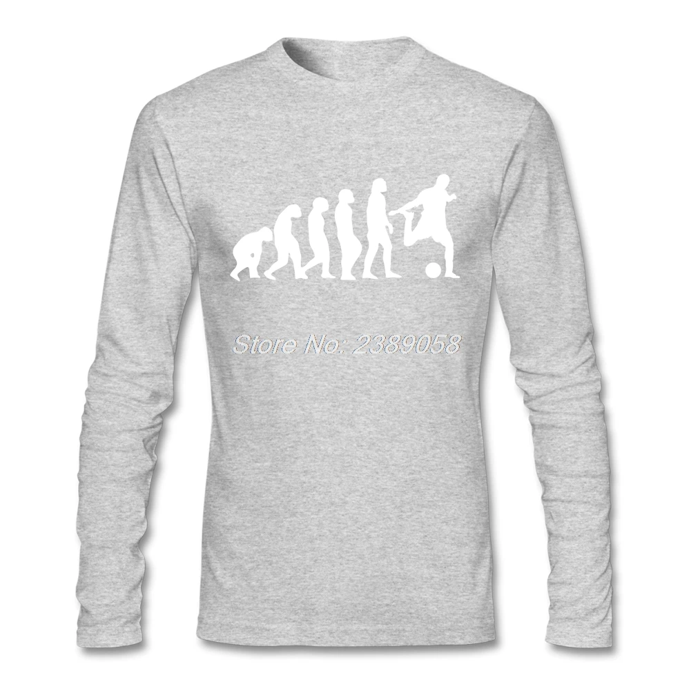 Новый стиль Мужская футболка с длинным рукавом Footbal Evolution крутая печать хип-хоп