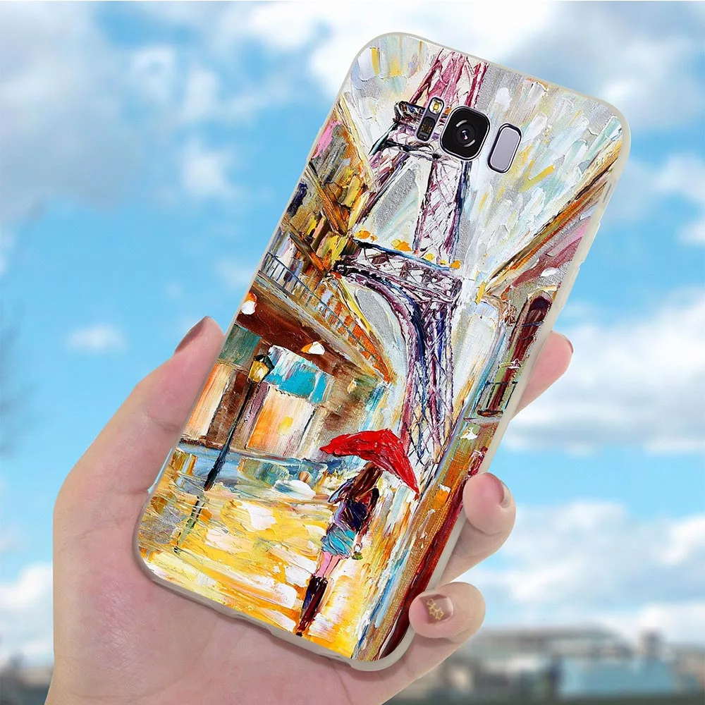 Мягкие ТПУ чехлы Эйфелева башня чехол для телефона Samsung Galaxy S6 Чехол M10 M20 M30 S7 Edge S8 S9