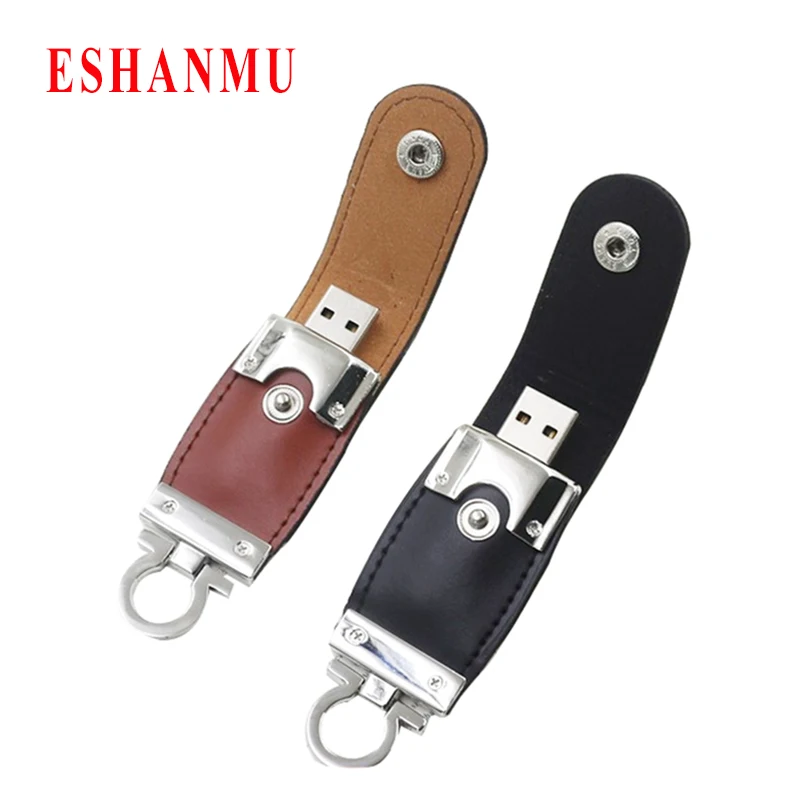 Retail 100% Real Capacity Black and Brown Leather USB Flash Drive 4GB 8GB 16GB 32GB Pendrive flash Memory stick Pen | Компьютеры и