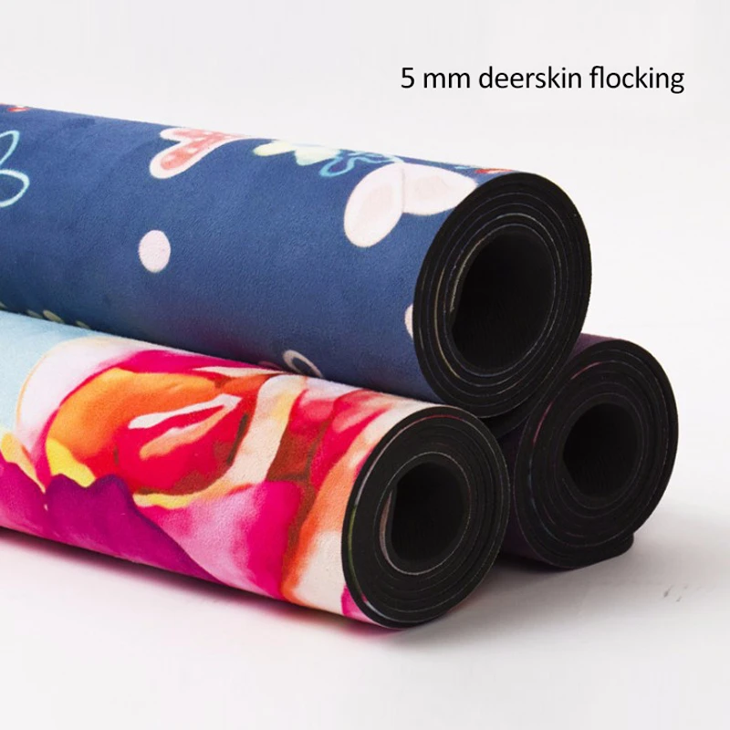 5 мм Lotus Pattern замшевый коврик для занятий йогой нескользящий похудения фитнес