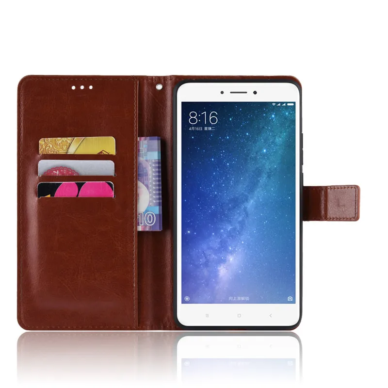 For Xiaomi Mi Max 2 Case Luxury PU Leather Back Cover Max2 Flip Protective Phone Bag Skin Fundas | Мобильные телефоны и