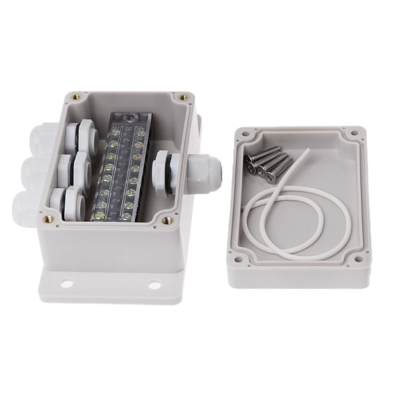 1 Inlet 3 Outlet ABS водонепроницаемые распределительные коробки наружное распределительное соединение внутренний короб для мониторинга Электрический забор чехол с кабельными сальниками - Цвет: 1 Inlet 3 Outlet