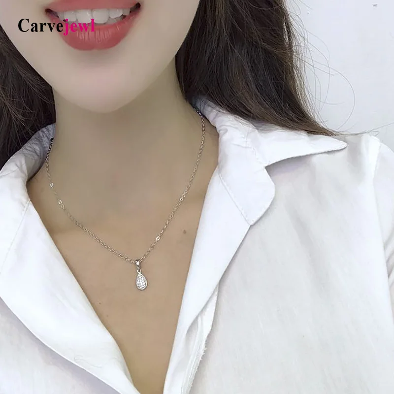Короткое ожерелье Carvejewl с кубическим цирконием изящная подвеска в виде капли