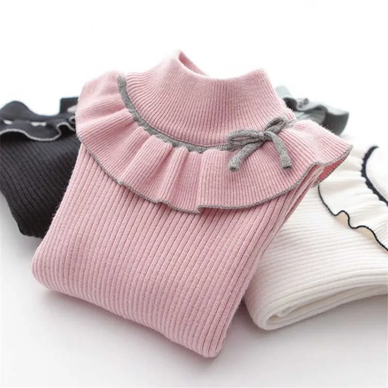 

Cotton Girl Sweater Baby Clothes 2018 New Winter Cartoon Kids Sweaters Girls Coats Knitted Sweet Bow Children Clothing 3st025