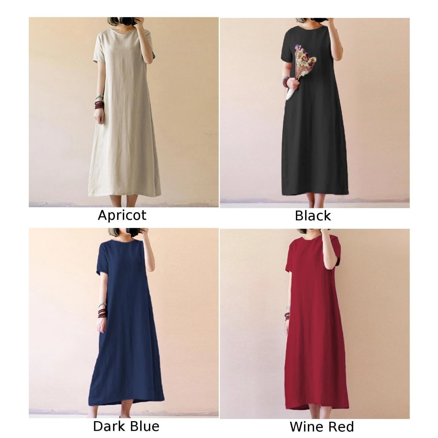 Свободные с коротким рукавом Твердые Длинные рубашки туника Boho XL-5XL большой