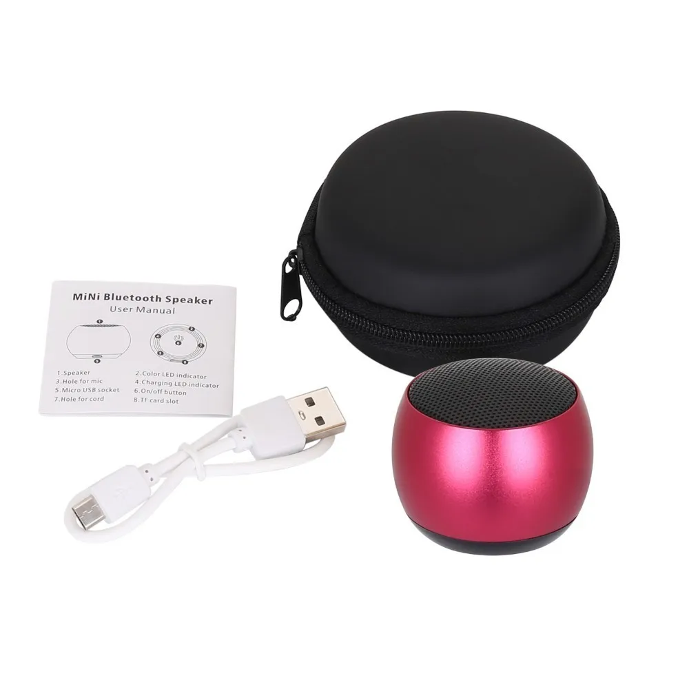 Красный Bluetooth динамик портативный мини беспроводной Bluetooth Динамик Hands free музыка круглая коробка Громкий динамик для смартфона - Цвет: Красный