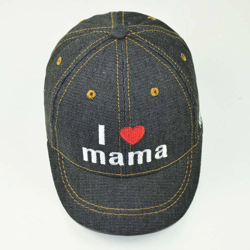 Детская кепка с надписью I love mama джинсовые бейсболки для девочек и мальчиков
