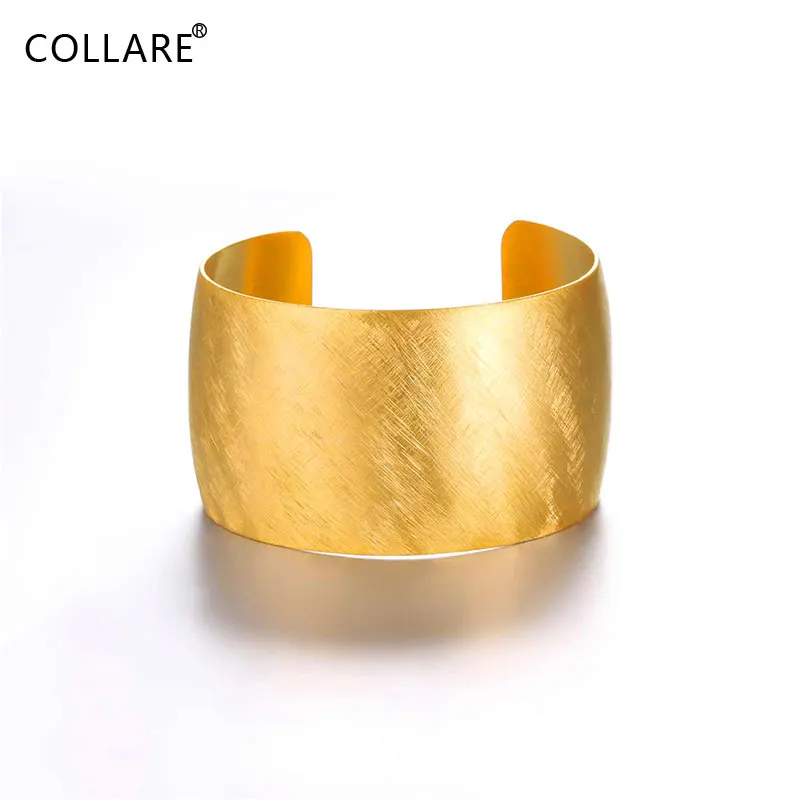 Большой Браслет манжета Collare из нержавеющей стали 316L золотистые/черные браслеты