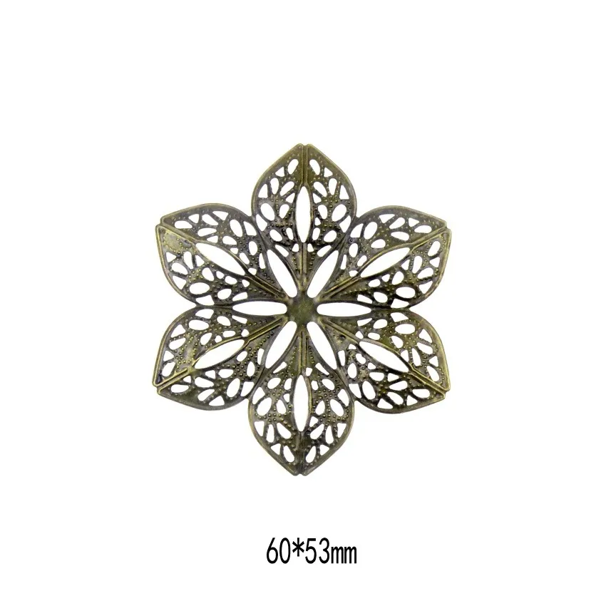 Flower 5 10 шт. античный бронзовый цвет металлический цветок филигранные Обертывания Разъемы ремесла подарок украшения DIY ювелирных изделий - Цвет: Flower 5