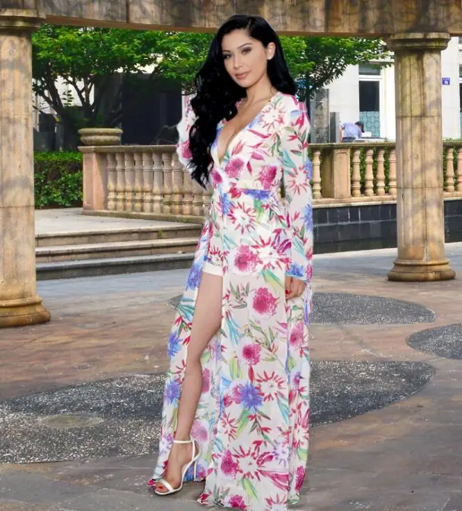 Новинка женское сексуальное шифоновое платье с глубоким v-образным вырезом