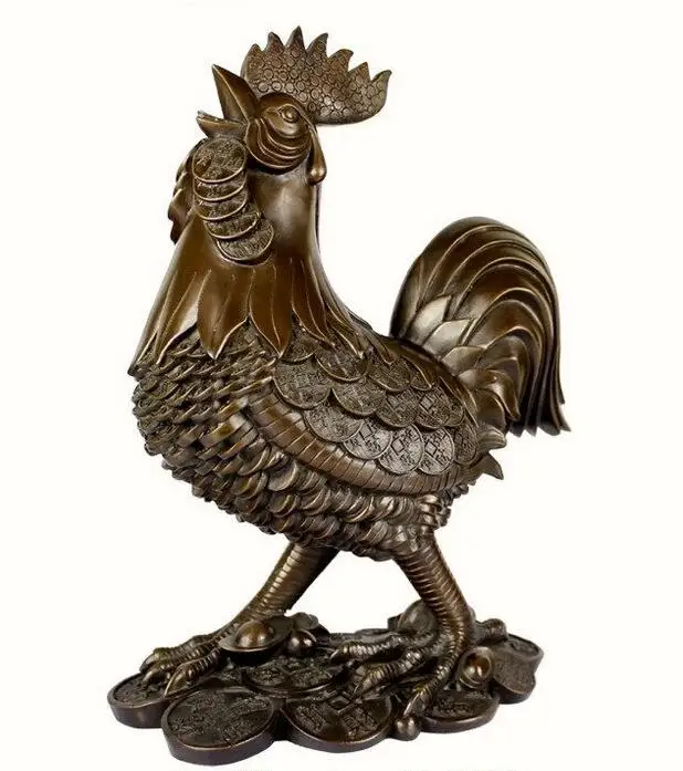 Китай (материк) бронзовая Медь Зодиак Год петух Шантеклер курица Статуэтка