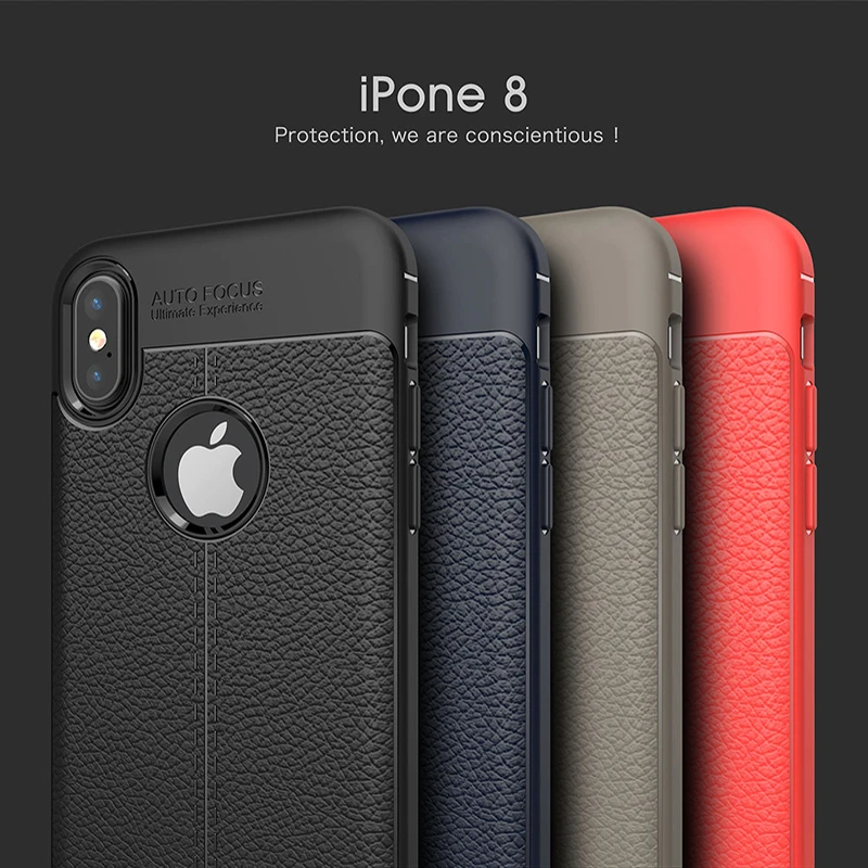 Ultra Thin For iPhone X XS Max XR XSMax Retro Soft TPU Silicone Gel Bumper Back Cover iPhoneX Rubber Leather Texture Fundas Case |